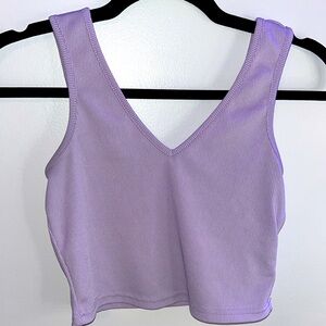 purple cropped top